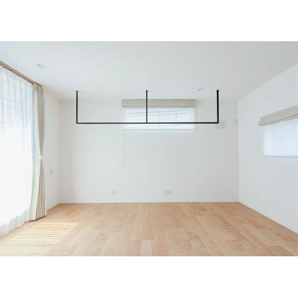 森田アルミ工業(morita) 天井付け物干し kacu E字 室内物干 部屋干し インテリア オシャレ ホワイト ブラック