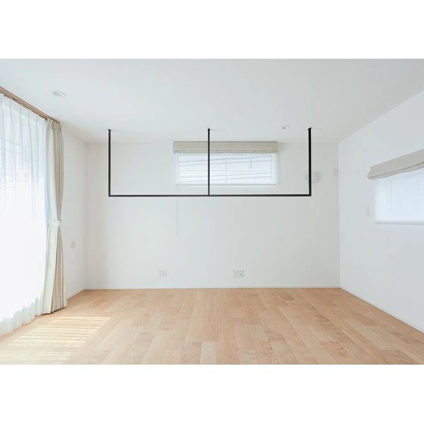 森田アルミ工業(morita) 天井付け物干し kacu E字 室内物干 部屋干し インテリア オシャレ ホワイト ブラック