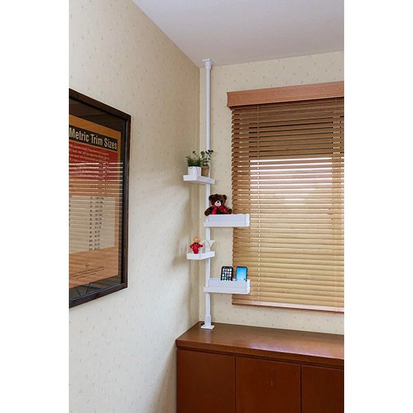 積水樹脂 つっぱり式スリムラック TSR-SW/スリム/突っ張り棒/縦/突っ張り/突っ張り収納/強力/リビング収納/洗面台収納/洗面収納/伸縮式/高さ調節/省スペース