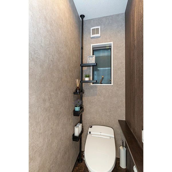 積水樹脂 つっぱり式スリムラック/ブラック/TSR-LBK/ホワイト/TSR-LW/スリム/突っ張り棒/縦/突っ張り/突っ張り収納/強力/リビング収納/洗面台収納/洗面収納/伸縮式/高さ調節/省スペース