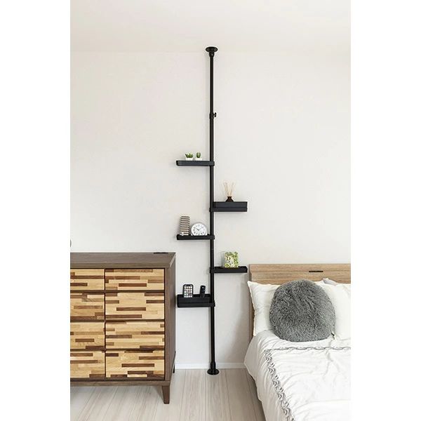 積水樹脂 つっぱり式スリムラック/ブラック/TSR-LBK/ホワイト/TSR-LW/スリム/突っ張り棒/縦/突っ張り/突っ張り収納/強力/リビング収納/洗面台収納/洗面収納/伸縮式/高さ調節/省スペース