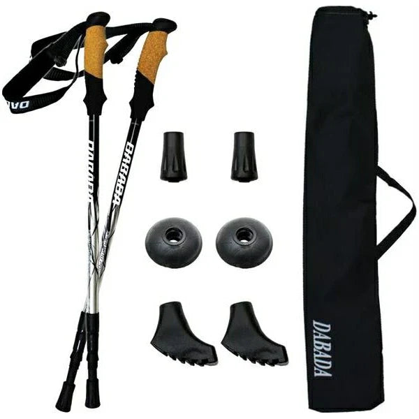 トレッキングポール SG 2本セット DABADA ダバダ a-pole 登山 ウォーキング SGマーク取得 アルミ製 収納袋付き 軽量 220g 56.5cm〜120cm 伸縮式