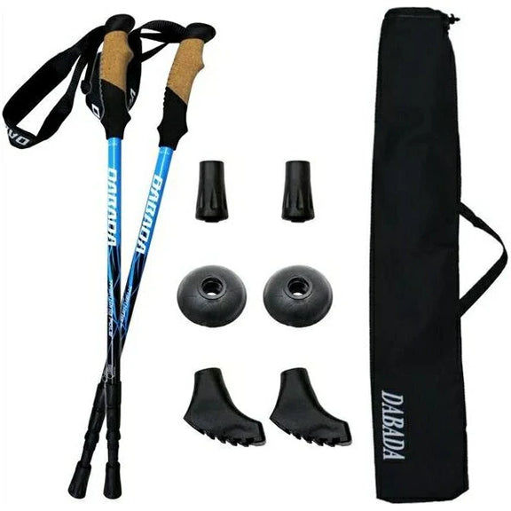トレッキングポール SG 2本セット DABADA ダバダ a-pole 登山 ウォーキング SGマーク取得 アルミ製 収納袋付き 軽量 220g 56.5cm〜120cm 伸縮式
