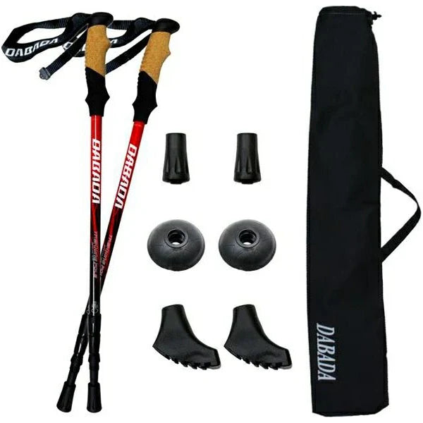トレッキングポール SG 2本セット DABADA ダバダ a-pole 登山 ウォーキング SGマーク取得 アルミ製 収納袋付き 軽量 220g 56.5cm〜120cm 伸縮式