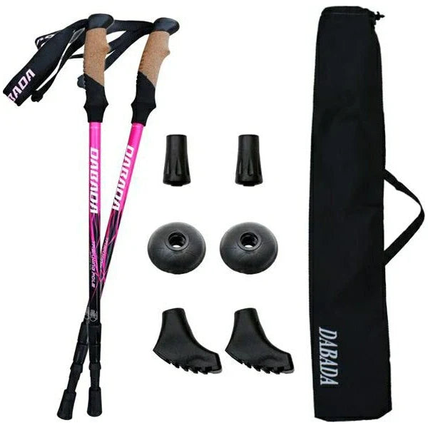 トレッキングポール SG 2本セット DABADA ダバダ a-pole 登山 ウォーキング SGマーク取得 アルミ製 収納袋付き 軽量 220g 56.5cm〜120cm 伸縮式