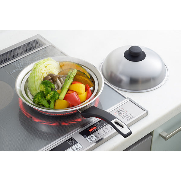 フライパンにのせて簡単蒸しプレート　20～22ｃｍ用/蒸し器/フライパンの上/蓋付き/調理グッズ/蒸しグッズ/便利用品/便利グッズ