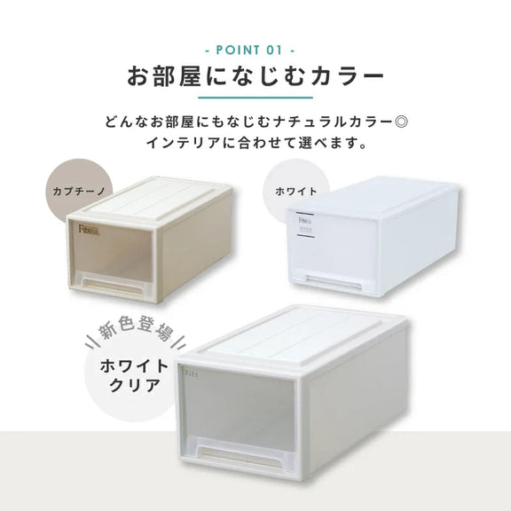 天馬 フィッツケース クローゼット 同色2個セット クリアホワイト 引き出し式 衣類収納 日本製