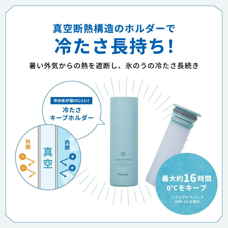 ピーコック魔法瓶 アイスパック 氷嚢 水筒型 氷のう 真空断熱構造 熱中症対策